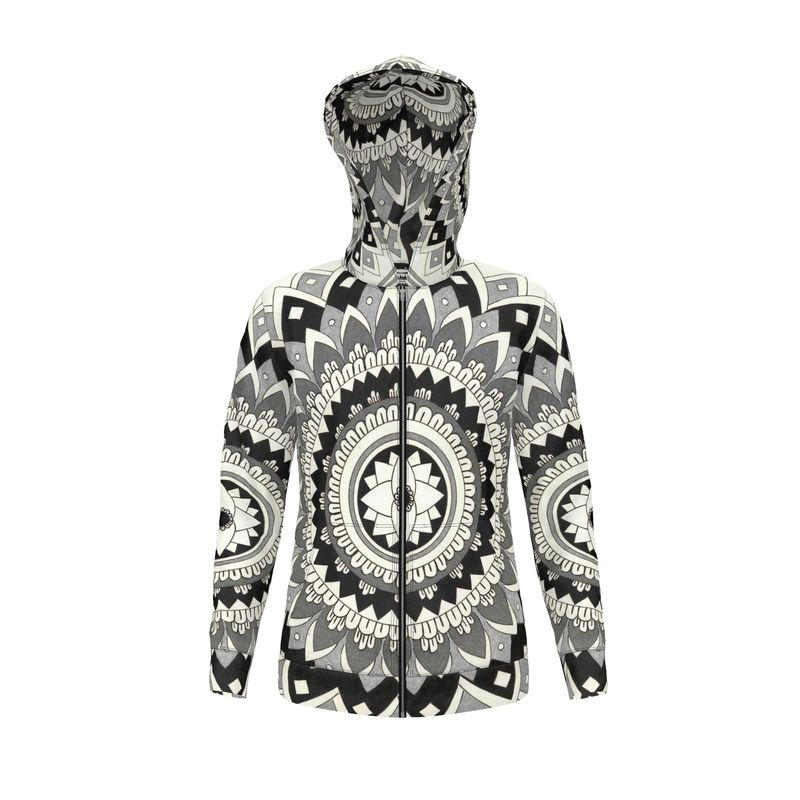 Sacred Bloom Zip Up Hooded Sweatshirt (unisex)