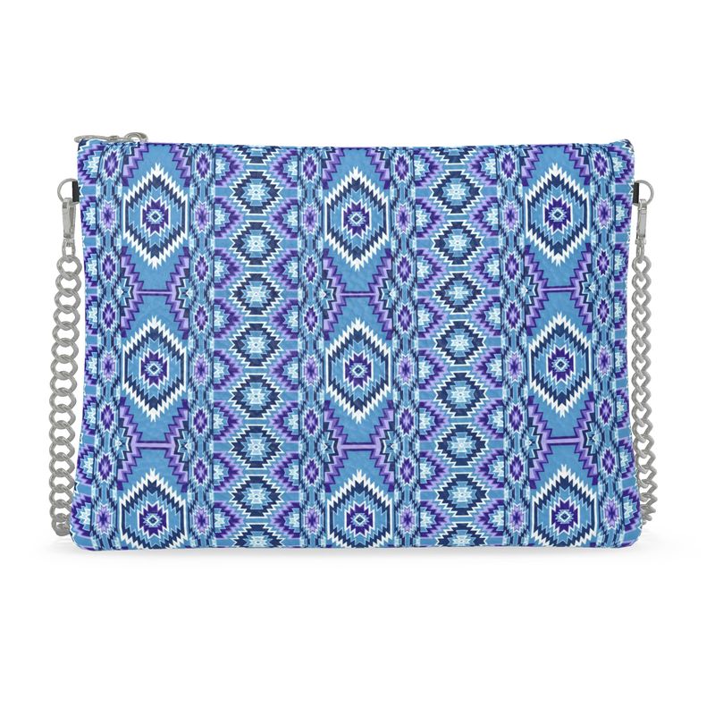Turquoise and Amethyst Leather Crossbody Bag