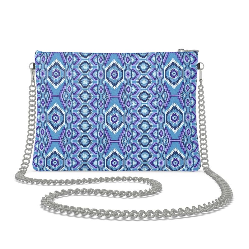 Turquoise and Amethyst Leather Crossbody Bag