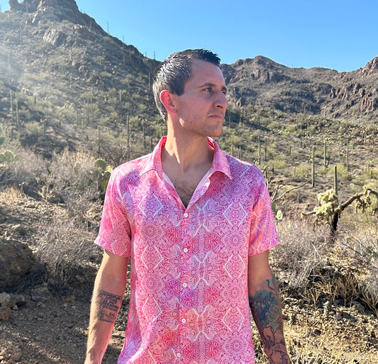 Funky and Fuego Silk Short Sleeve Shirt