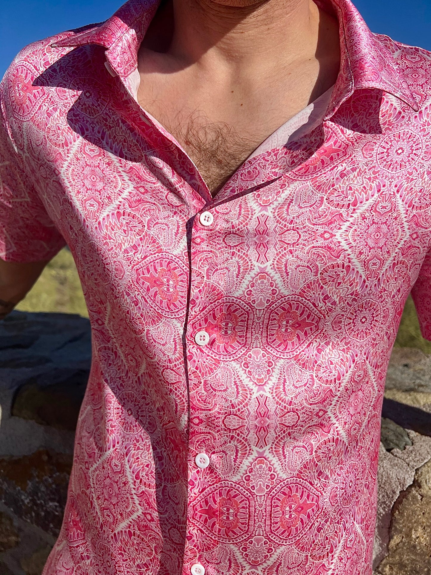 Funky and Fuego Silk Short Sleeve Shirt