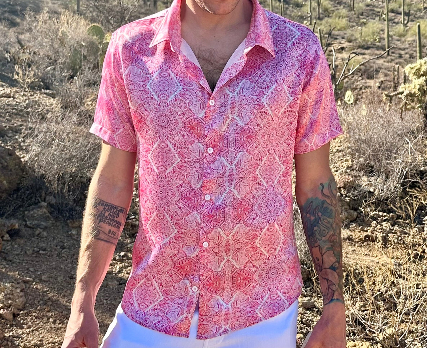 Funky and Fuego Silk Short Sleeve Shirt