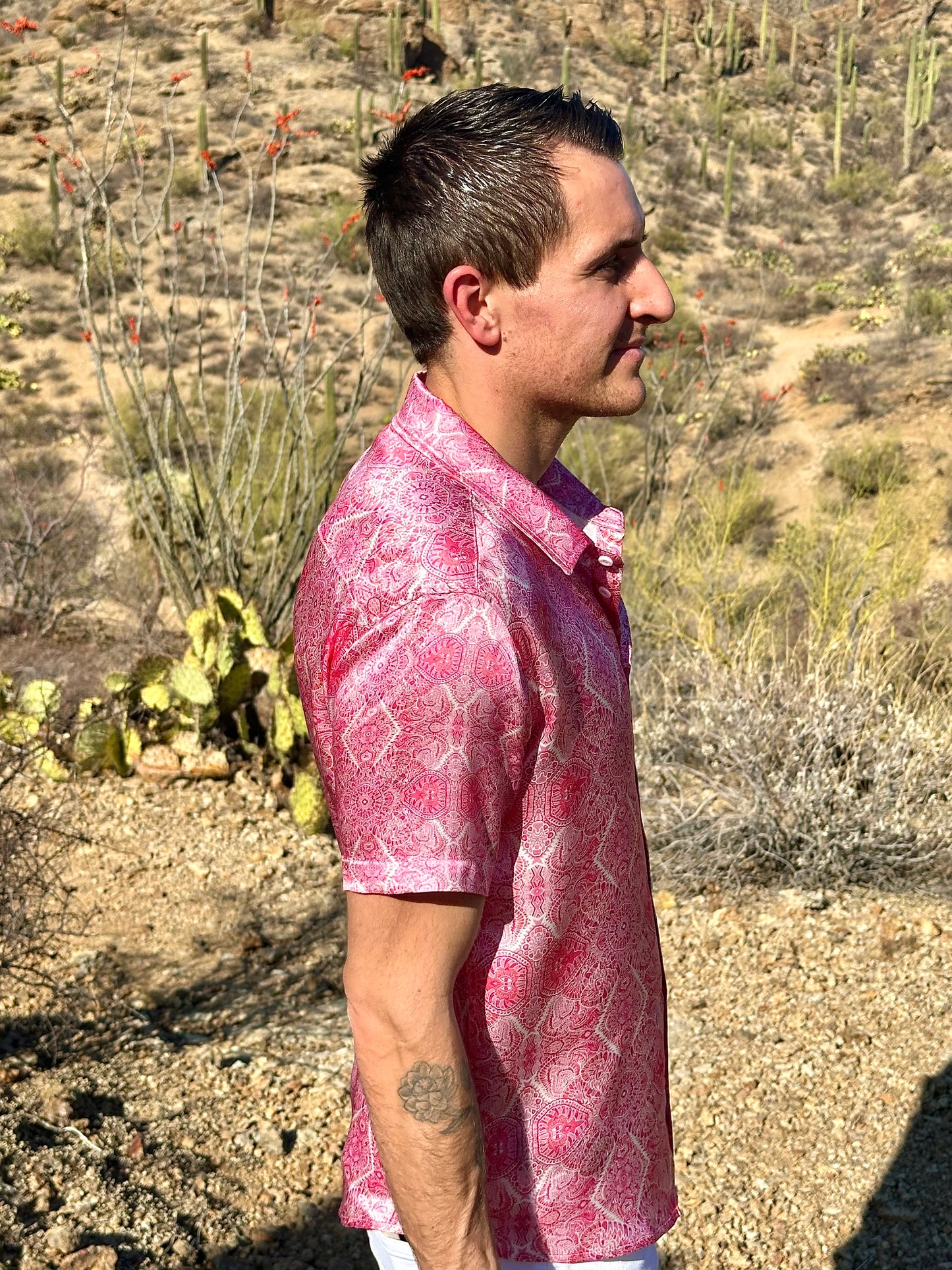 Funky and Fuego Silk Short Sleeve Shirt