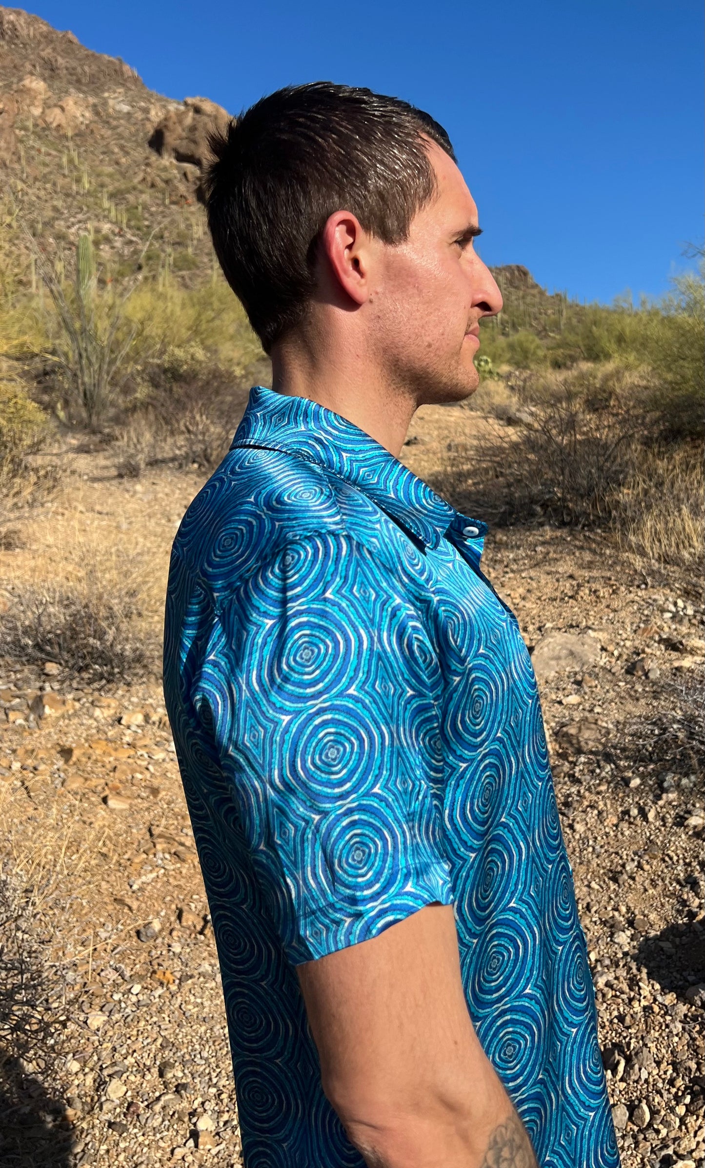 Azul Medallions Silk Short Sleeve Shirt