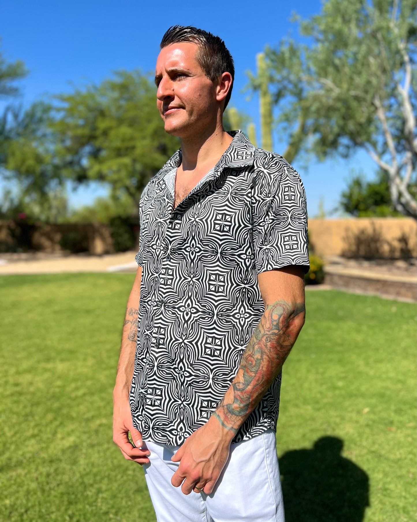 Sacred Vibrations Short Sleeve Dress Shirt