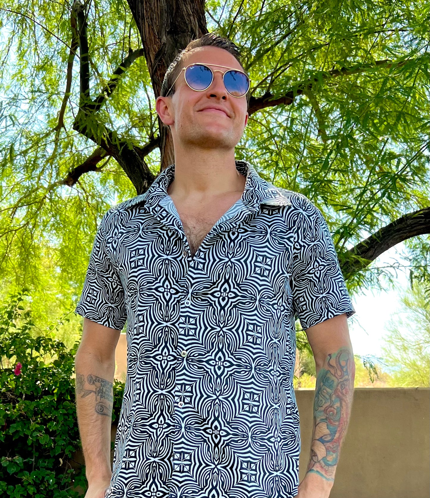 Sacred Vibrations Short Sleeve Dress Shirt