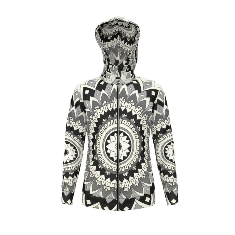 Sacred Bloom Zip Up Hooded Sweatshirt (unisex)