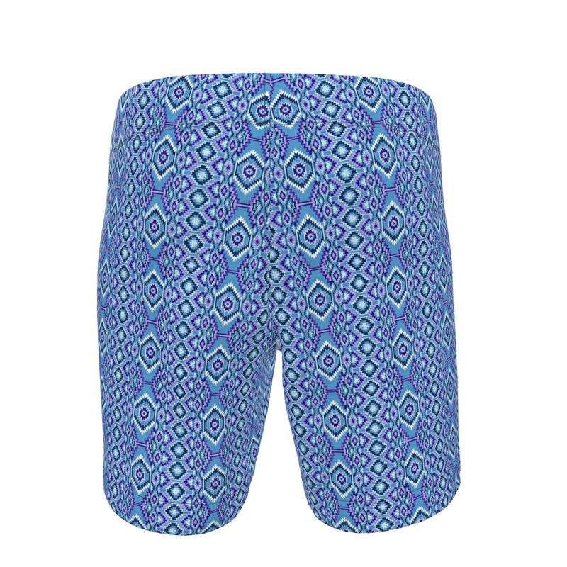 Turquoise and Amethyst Mens Swimming Shorts