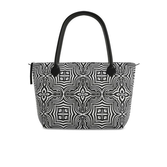 Sacred Vibrations Leather Zip Top Handbag