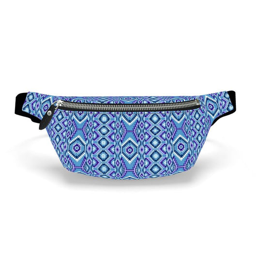 Turquoise and Amethyst Leather Fanny Pack