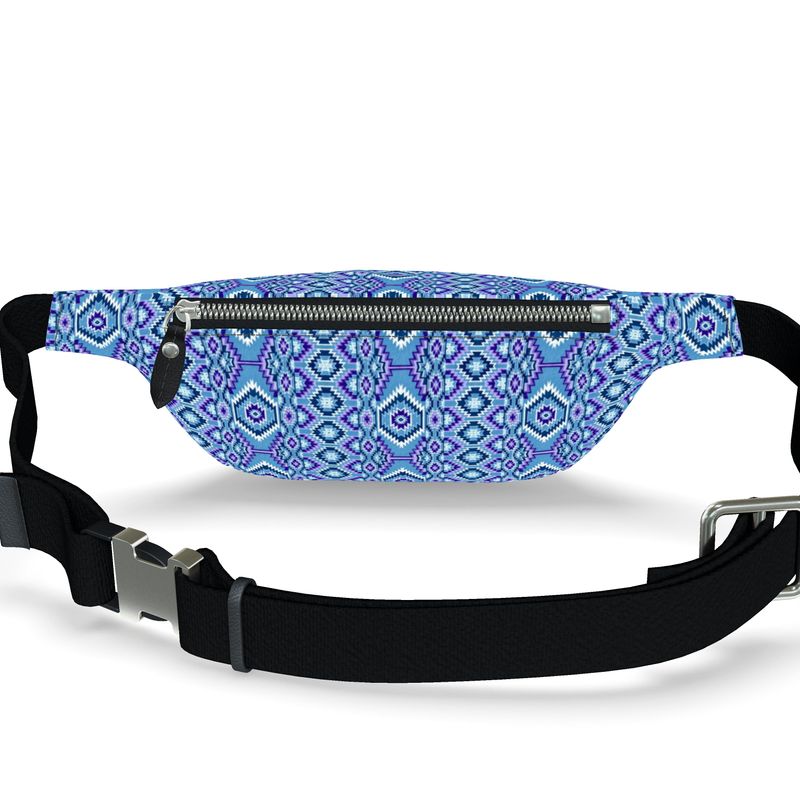 Turquoise and Amethyst Leather Fanny Pack