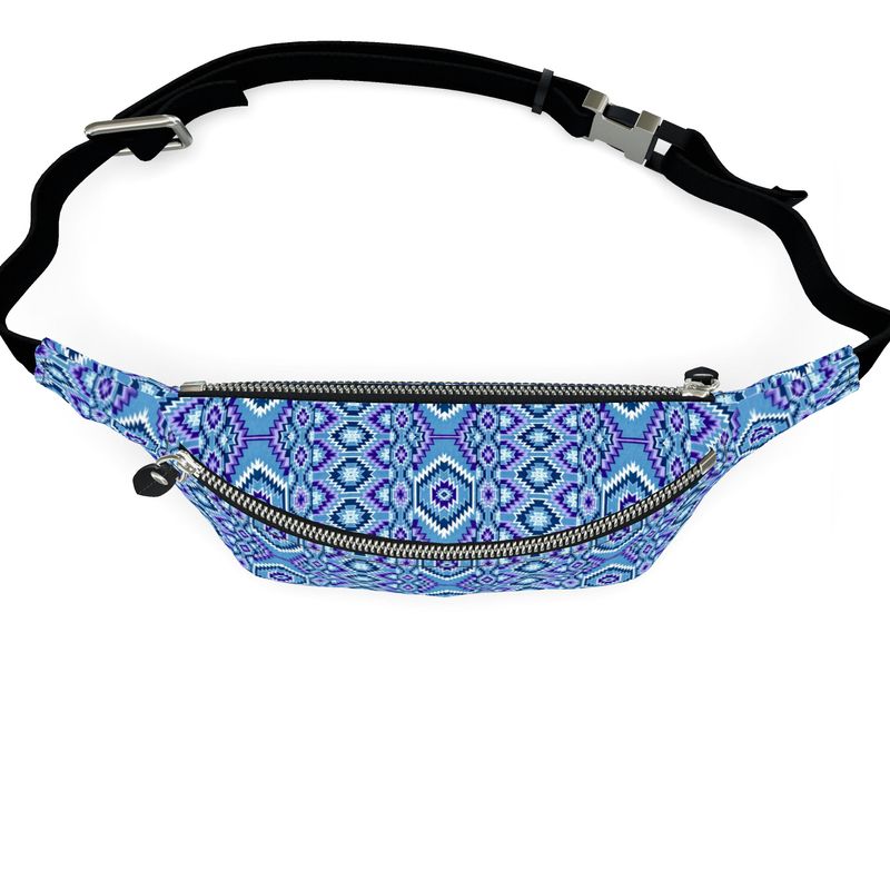 Turquoise and Amethyst Leather Fanny Pack