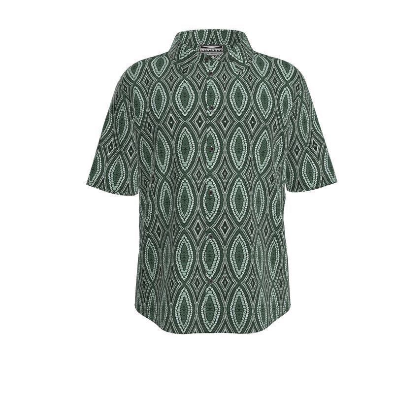 Snake and Rattle Mens Short Sleeve Linen Shirt