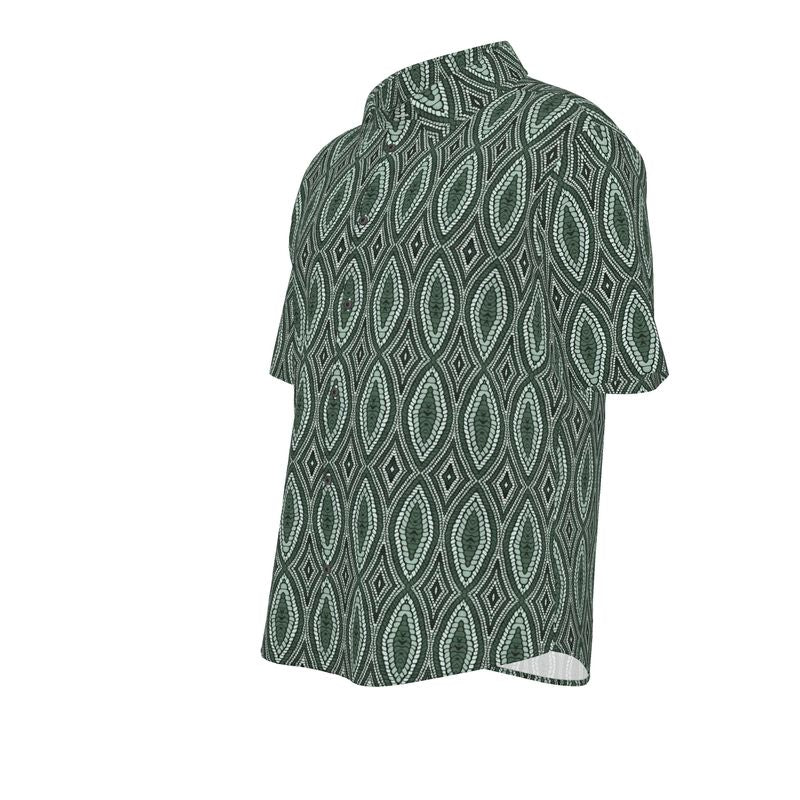 Snake and Rattle Mens Short Sleeve Linen Shirt