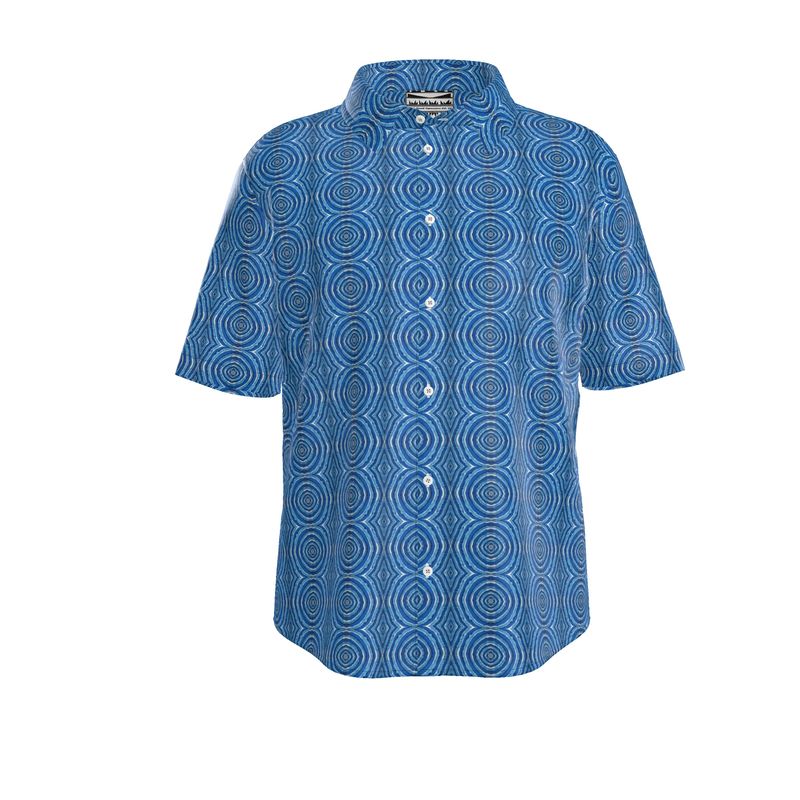 Azul Medallions Silk Short Sleeve Shirt
