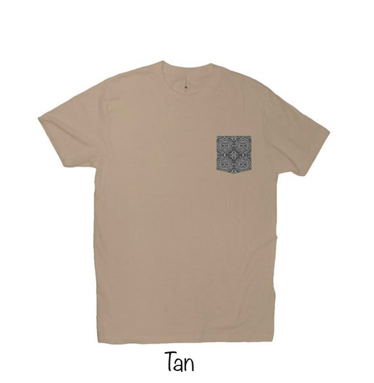 Sacred Vibrations Tan Crew Neck T-Shirt