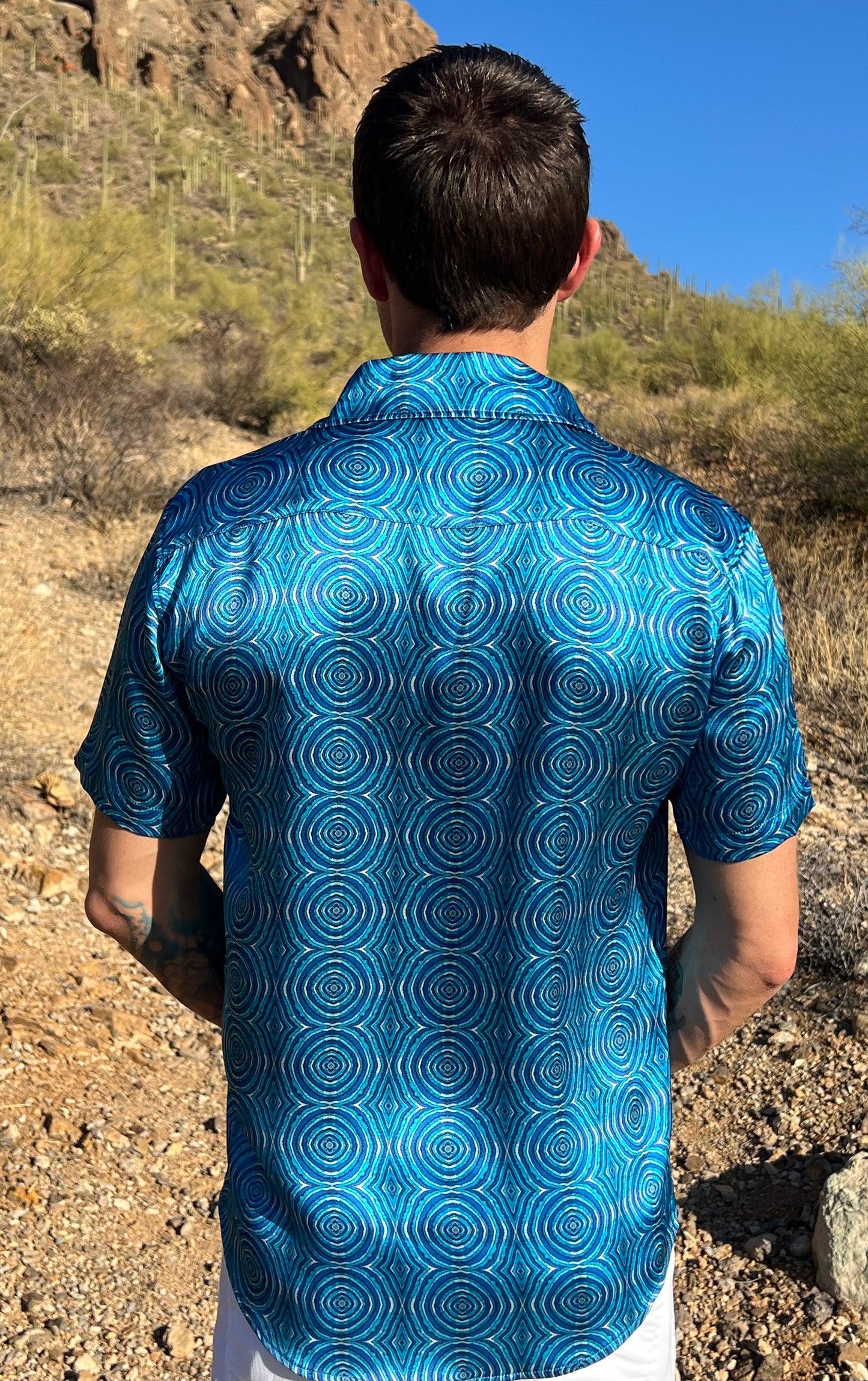 Azul Medallions Silk Short Sleeve Shirt