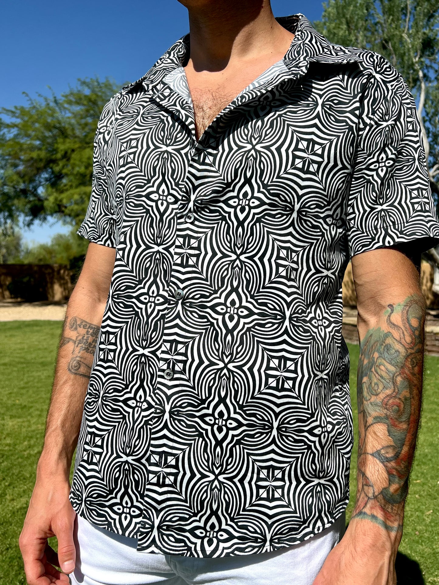 Sacred Vibrations Short Sleeve Dress Shirt