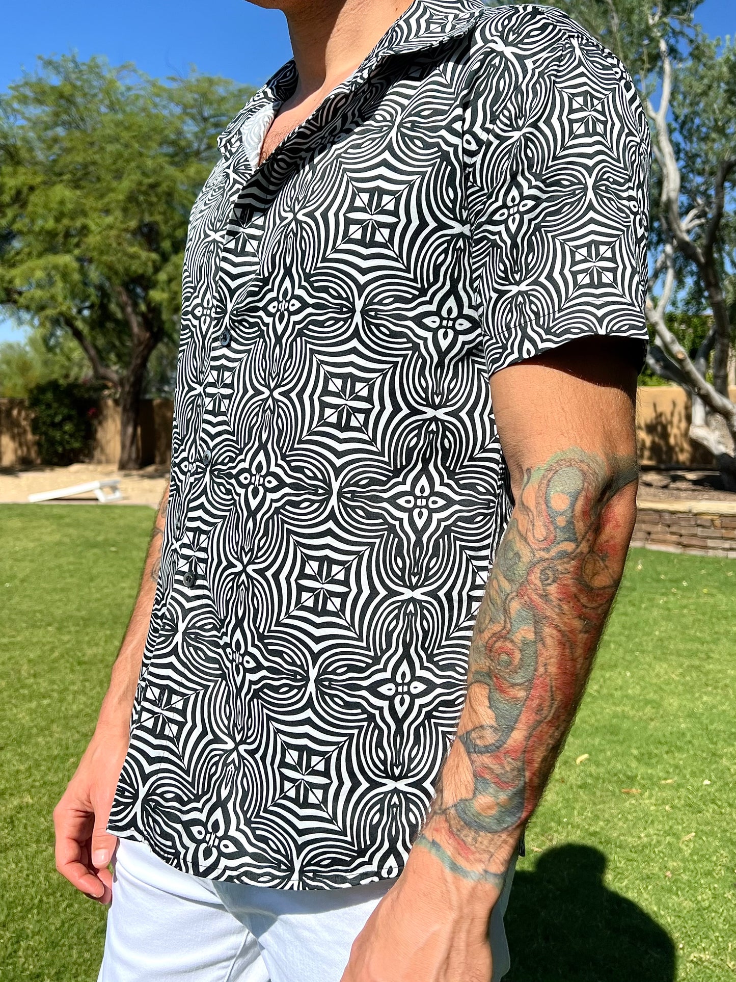 Sacred Vibrations Short Sleeve Dress Shirt